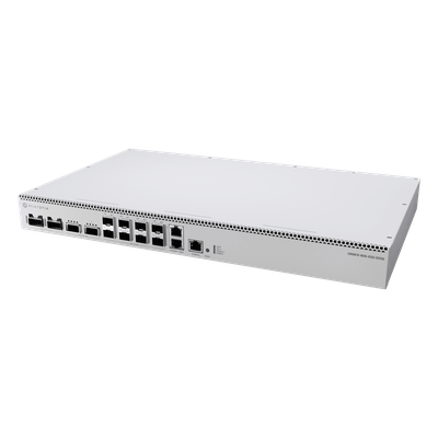 Switch de Red MikroTik CRS812 DDQ / 400 Gbps / 8 Puertos SFP56 de 50G / 2 Puertos QSFP56 de 200G / 2 Puertos QSFP56-DD de 400G / RouterOS v7 / ARM Quad-Core 2 GHz / 4 GB RAM / Rackmount