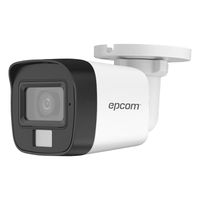 [Dual Light + ColorVu] Bala TURBOHD 2 Megapixel (1080p) / Lente 2.8 mm / 30 mts IR EXIR + 20 mts Luz Blanca / Audiobidireccional / Exterior IP67 / Metal / dWDR