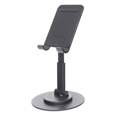 Soporte para Teléfono Celular Giratorio | 360° de Rotación | Angulo Ajustable | Altura Ajustable 17-20cm | Antideslizante | Ejes Giratorios de Alta Precisión| Plegable | Aluminio | Color Gris - Imagen 4