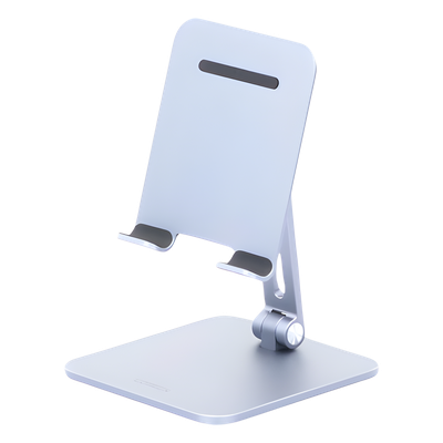 Soporte de Aluminio para IPad & Tablet | Plegable |Angulo Ajustable de 180° y 270° | Base Antideslizante | Protección de Silicona | Amplia Compatibilidad con dispositivos de 7.9'' a 12.9'' | Aluminio Solido | Color Gris - Imagen 4