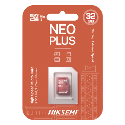 MicroSD HIKSEMI NEO Plus / 32 GB / 95 MB/s Lectura / 25 MB/s Escritura / Clase 10 U3 / TLC NAND / Especializada Para Videovigilancia 24/7 - Imagen 3