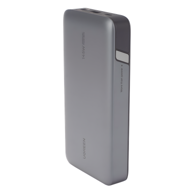 Power Bank de 25000mAh | 3 Salidas 145W Max. | USB-A + 2 USB-C | PD 3.0, QC3.0 | FCP | SCP | Pantalla Inteligente | Carcasa Ignifuga | Color Gris | Incluye Cable USB de 50cm | Carga tu Laptop de Manera Segura. - Imagen 4