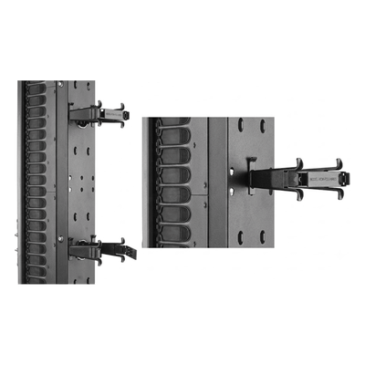Organizador Vertical CableTek, Doble (Frontal y Posterior), Para Rack Abierto de 45 Unidades, 6 in de Ancho, Color Negro - Imagen 5