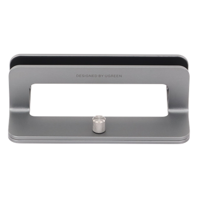 Soporte Vertical para Laptop / Adecuado para escritorio / Anchura Ajustable (12-26mm) / Amplia compatibilidad / Anti-Arañazos / Anti-Deslizante /Ajustable Mediante Tornillos / Color Plata / Aluminio + Silicona - Imagen 7