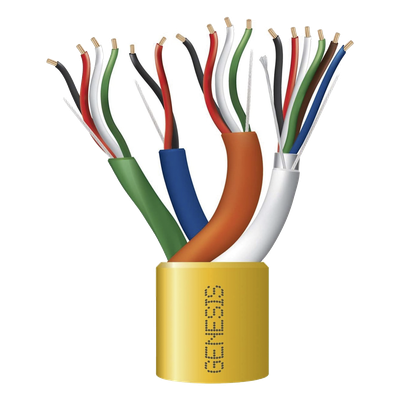 Carrete de Cable de 305 Metros (1000 Pies) / Color Amarillo / Compuesto por  6x22 AWG blindado, 4x18 AWG, 4x22 AWG, y 2x22 AWG / Para Aplicaciones en Control de Acceso