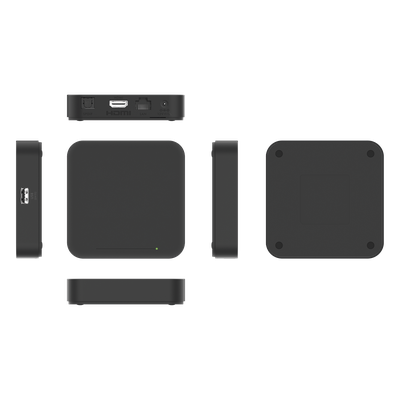 TV Box Android UHD, Compatible con Google TV , Conexión WiFi en 2.4 y 5 GHz, Puerto LAN RJ45, Puerto  HDMI.