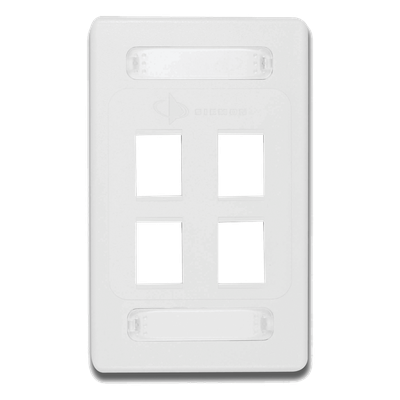 Placa de Pared Modular 10G MAX de 4 Salidas, Color Blanco