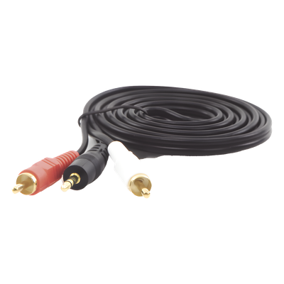 Convertidor 3.5mm Estéreo a 2 RCA Macho 1.83m | para Aplicaciones de Audio | Compatible con Amplificadores VSSL y Epcom ProAudio