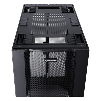 Gabinete Rack 24U / Montaje en Pared o Piso / Carga Estática 1,365 kg / Puerta Perforada Hexagonal / Rieles Ajustables / Negro - Imagen 4