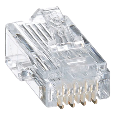 Plug RJ45 Cat5e, Para Cable UTP de Calibres 24-26 AWG, Chapado en Oro de 50 Micras, Paquete de 50 Piezas - Imagen 4