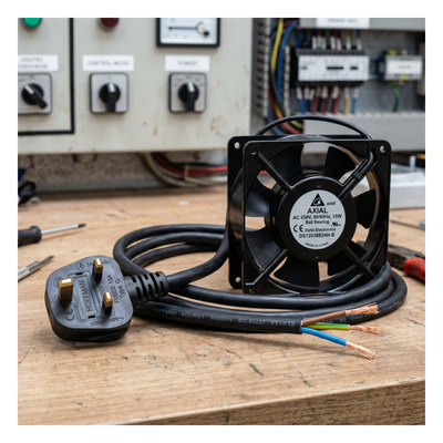 Cable de Alimentación para Ventilador / 1 Conector / 1.52 m (5 ft) / Cobre / Enchufe 3 Puntas con Tierra / Compatible con Ventiladores Compactos Hoffman - Imagen 4