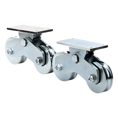 Rueda Doble de 12 cm / Capacidad Para Puertas de hasta 1200 kg / Canal Tipo "U" - Imagen 3