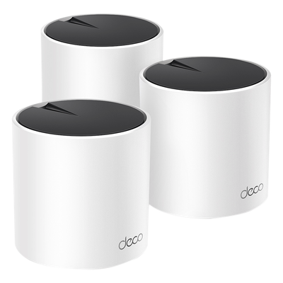 Kit 3 Routers Inalámbricos MESH Interior para Hogar / Doble Banda Wi-Fi 6 AX3000 Mbps / 3 Puerto Gigabit WAN/LAN / 2 Antenas Internas / Administración Mediante la App Deco (iOS, Android) / Protección HomeShield
