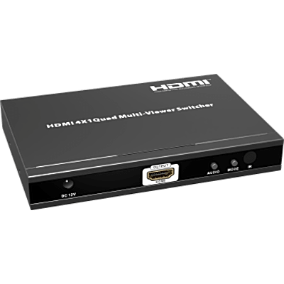 MATRICIAL DE VIDEO HDMI 4X1 (Divisor) | 4 Entradas a 1 Salida HDMI | 1080p @ 60Hz | Diferentes modos de Display | Pantalla completa, Modo Dual, Modo Quad | Conmutación por Botón o Control Remoto | Botón de Control de audio - Imagen 7