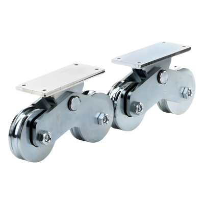 Rueda Doble de 12 cm / Capacidad Para Puertas de hasta 1200 kg / Canal Tipo "U" - Imagen 4