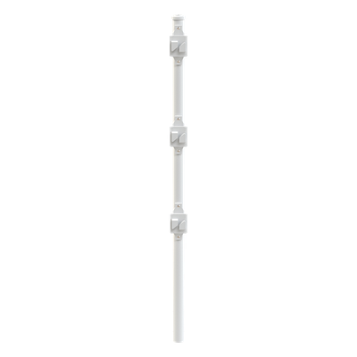 Poste de Paso Blanco de 0.75m para Cerca Electrificada. Tubo Galvanizado cal. 18 de 1"Diam. con Tapón y 3 Aisladores Instalados. - Imagen 3