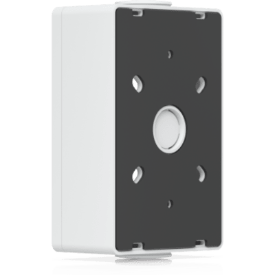 Caja de conexiones para lectores de acceso UniFi y visores de intercomunicación que admite montaje en superficie plana y fijación a conductos de 3/4". Color Blanco - Imagen 6