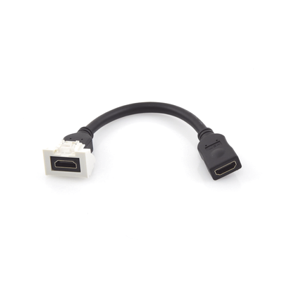 Adaptador HDMI con Pigtail Hembra-Hembra, Para Vídeo 720, 1080p, 4K UHD Compatible con Faceplates MAX Siemon de 2 Salidas, Color Blanco - Imagen 3