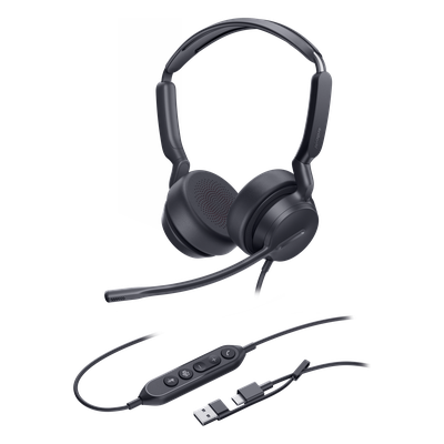 Auriculares Yealink UH42 Dual con cancelación de ruido para Microsoft Teams, USB-C/A e indicador de ocupado - Imagen 3