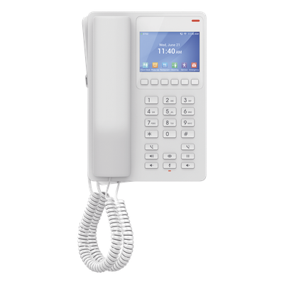 Teléfono IP WiFi Hotelero con pantalla LCD a color, 2 líneas SIP con 2 cuentas, codec Opus, IPV4/IPV6, color blanco, con gestión en la nube GDMS - Imagen 6