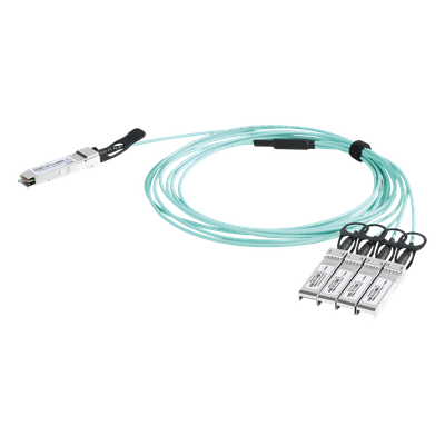 Cable AOC QSFP+ de 40 Gbps a 4x 10 Gbps / Cable de fibra óptica Activo / Longitud: 1 metro 