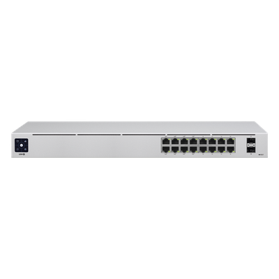 UniFi Switch USW-16-POE Gen2, Capa 2 de 16 puertos (8 puertos PoE 802.3af/at + 8 puertos Gigabit) + 2 puertos 1G SFP, 42W, pantalla informativa - Imagen 4