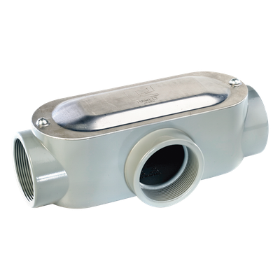 Caja Condulet tipo T de 1/2" (12.7 mm) Incluye tapa y tornillos.