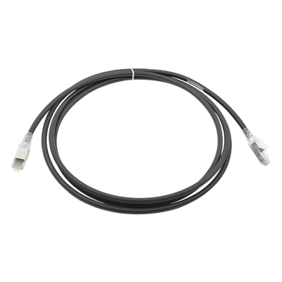 Patch Cord Z-MAX Cat6A S/FTP, CM/LS0H, 7ft, Color Negro, Versión Bulk (Sin Empaque Individual)