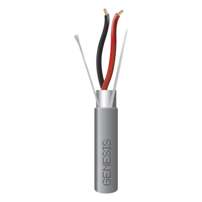 Bobina de 305 m (1000 ft) / Cable para Alarma 2x22 AWG / Blindado / Riser / Gris