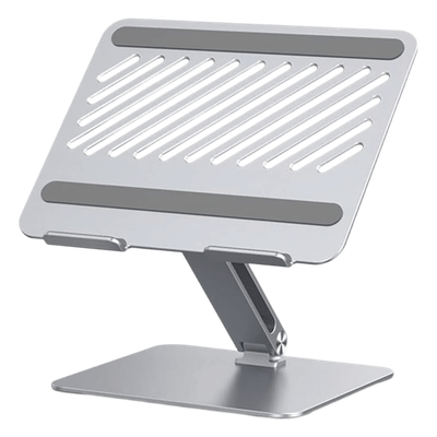 Soporte de Aluminio para Laptop | Ajustable 180° | Soporta Laptops de 10 a 17.3''| Capacidad de Carga 5Kg | Excelente Estabilidad | Diseño Para Alta Disipación de Calor | Altura y Angulo Ajustable | Plegable y Portátil.