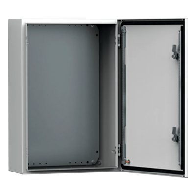 Gabinete de Uso Exterior MAS 400 x 300 x 155 mm (15.7 x 11.8 x 6.1 in) NEMA 4/12/13; IP66; IK10 de Acero Dulce 1.5 mm con Platina de Montaje Incluida Color Gris Claro