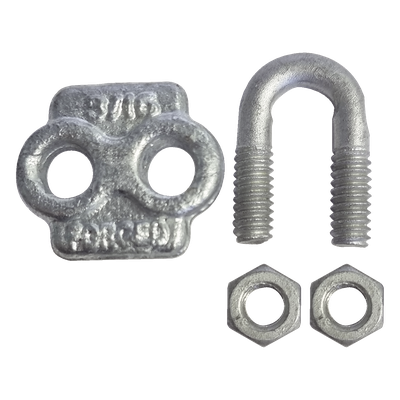 Nudo/ Perro/ Abrazadera Acero Forjado para Cable de 3/16" Galv. Inmersión en Caliente. - Imagen 3
