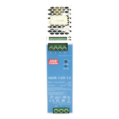 Fuente de poder industrial de 120 W, salida 12 Vcc, entrada 90~264 VCA, para montaje en riel DIN, - Imagen 3