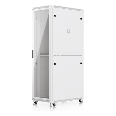 UACC Rack Cabinet 42U (600 × 1000 mm) – Gabinete de Piso Totalmente Ensamblado con Ventiladores Integrados, Paneles Removibles, Ruedas con Seguro y Puerta Frontal de Vidrio Templado
