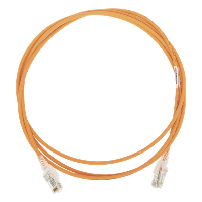Patch Cord MC6 Modular Cat6 UTP, CM/LS0H, 2.13 Metros (7 Pies), Color Naranja, Diámetro Reducido (28AWG) - Imagen 3