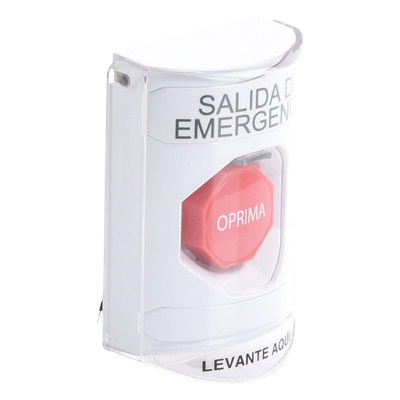 Botón de Emergencia, Texto en Español, Tapa Protectora de Policarbonato Súper Resistente, Restablecimiento con Llave - Imagen 4