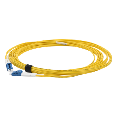 Jumper de Fibra Óptica Monomodo (OS2), XGLO, Riser, LC/UPC-LC/UPC Duplex, OFNR, Color Amarillo, 7 Metros - Imagen 3