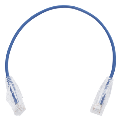 Cable de Parcheo Slim UTP Cat6 - 30 cm (11.81 Pulgadas) Azul Diámetro Reducido (28 AWG)