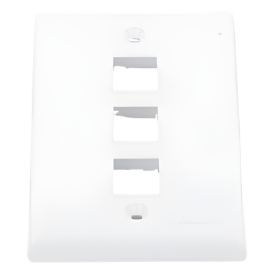 Placa de Pared Vertical, Salida Para 3 Puertos Keystone, Color Blanco - Imagen 6