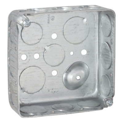 Caja Cuadrada 4 x 4"/ Profundidad 1- 1/2"/ Cuenta con 11 Entradas de 1/2" y 6 de 3/4"..
