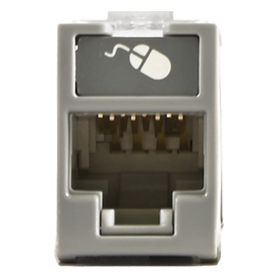 Jack Ultramax Cat5e, UTP, Montaje Híbrido en Placa de Pared (Plano y Angulado), Color Gris, Punch Down