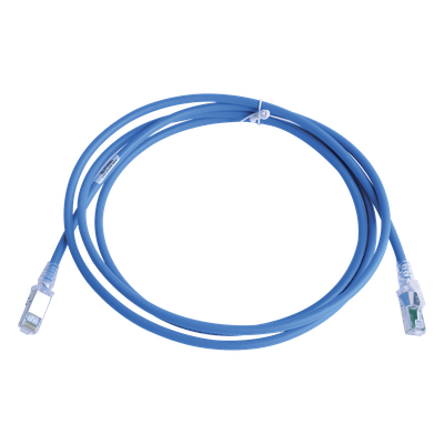 Patch Cord Z-MAX Cat6A S/FTP, CM/LS0H, 2.13 Metros (7 Pies), Color Azul, Versión Bulk (Sin Empaque Individual)