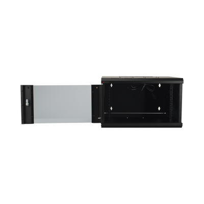 Gabinete de Pared Desarmado / 6U / 19 Pulgadas / 600 x 550 x 382 mm / Cristal Templado 5 mm / Carga Estática 60 kg / Acero SPCC RAL 9004 / IP20 Interior / RoHS - Imagen 7