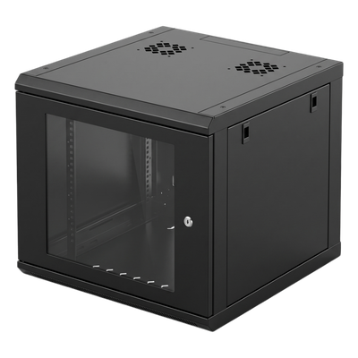 Gabinete de Pared con Puerta de Cristal Templado, 635mm de Profundidad, 6U Rack de 19 in, Acero Reforzado