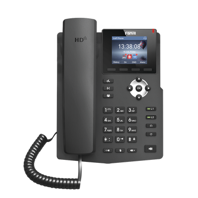 Teléfono IP empresarial para 2 lineas SIP con pantalla LCD de 2.8 pulgadas a color, puertos Gigabit y conferencia de 3 vías, PoE - Imagen 3