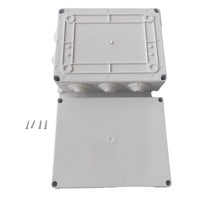 Caja de Derivación-Conexión para Exterior IP65 con 10 Entradas / 200 x 155 x 80 mm / Sellado Seguro con Empaque + 4 Tornillos / Resiste Agua, Polvo y Sol Directo - Imagen 4