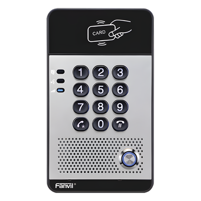 Audio Portero IP con 2 líneas SIP, relevador integrado, teclado numérico y lectora de tarjetas RFID para control de acceso, PoE - Imagen 3