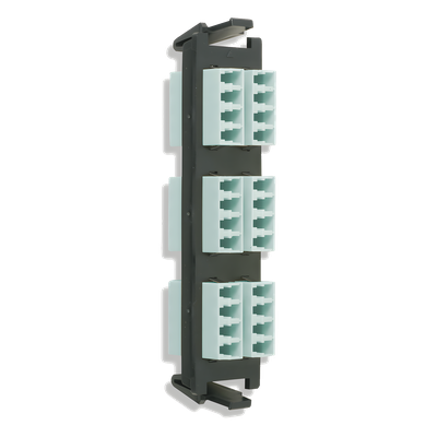 Placa acopladora de Fibra Óptica Quick-Pack, Con 6 Conectores LC Quad (24 Fibras), Para Fibra Multimodo, Aqua