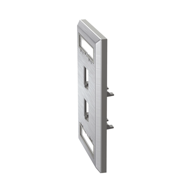 Placa de Pared Vertical, de Acero Inoxidable, Salida Para 2 Puertos Mini-Com, Con Espacios Para Etiquetas - Imagen 4