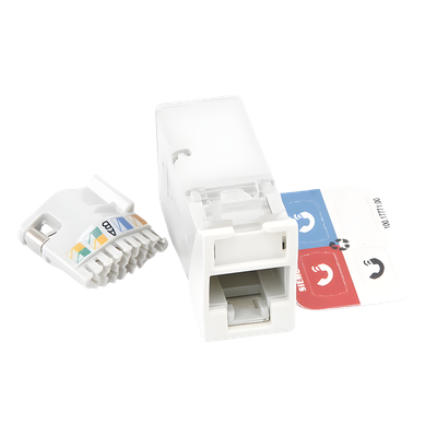 Jack Z-Max Cat6A, UTP, Montaje Híbrido en Placa de Pared (Plano y Angulado), Color Blanco, Versión Bulk (Sin Empaque Individual) - Imagen 3